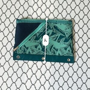 Teal and Green Zippered Pouch